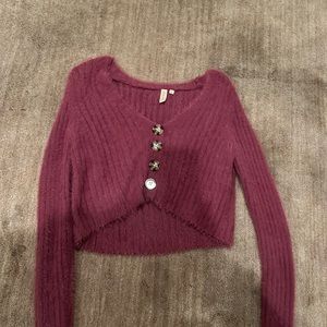 Pink cropped bottom up sweater